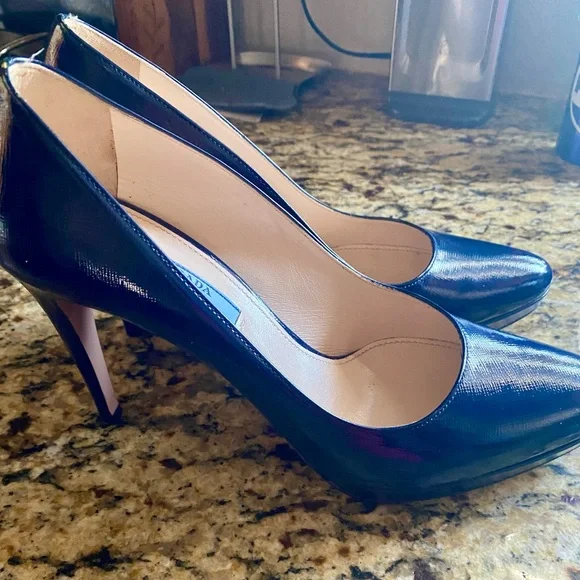 Prada Blue Patent Leather Heels - Picture 4 of 5